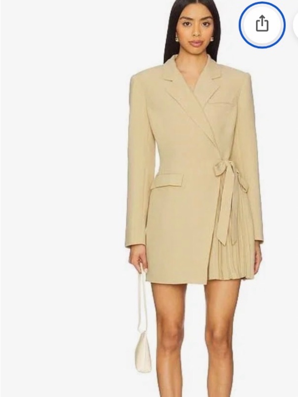 Astr Asymmetrical Pleated Blazer Dress Kesari dress in butter color - Picture 2 of 6